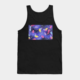 Whimsigoth Constellation Crystals on Blue Tank Top